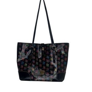 Dooney & Bourke DB75 Black Colorful Large Multi Lock Tote BLEMISH